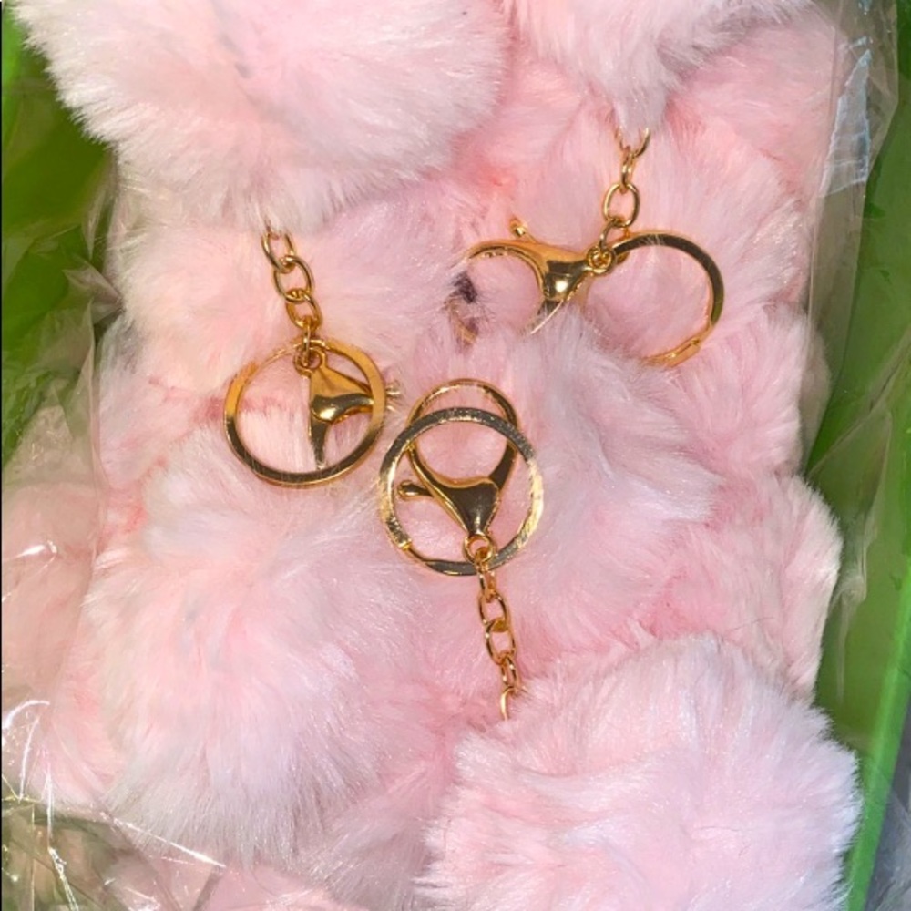 44 PINK Pom Pom Keychains
